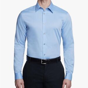 NWOT Calvin Klein Men's Slim Fit Non Iron Solid Dress Shirt - Mist